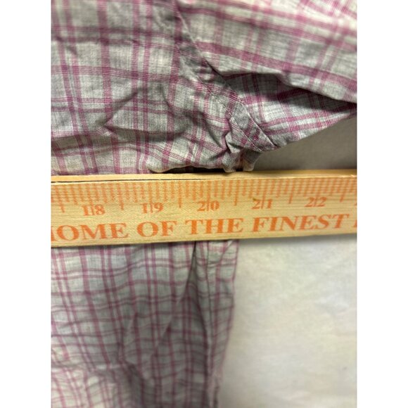 Bonobos Mens Slim Fit Button-Up Shirt Pink & Gray Plaid Size M Cotton - Picture 4 of 8